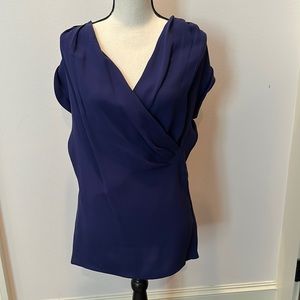 Lafayette 148 silk faux wrap top